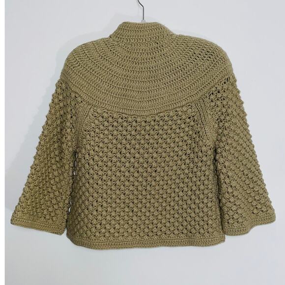 Betty Jackson Black Wool Blend Cardigan - Women's Size 14 - 3/4 Bell Sleeves - Picture 2 of 8